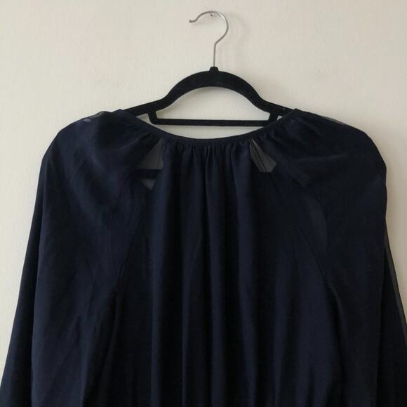 Altuzarra Navy Silk Long Sleeve Peasant Dress - Picture 8 of 10
